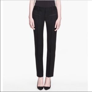 Helmut Lang Black Wool Leather Skinny Pants 6
